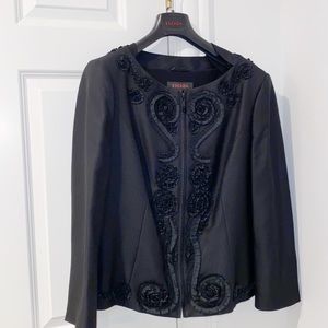 Escada Black Embroidered Blazer